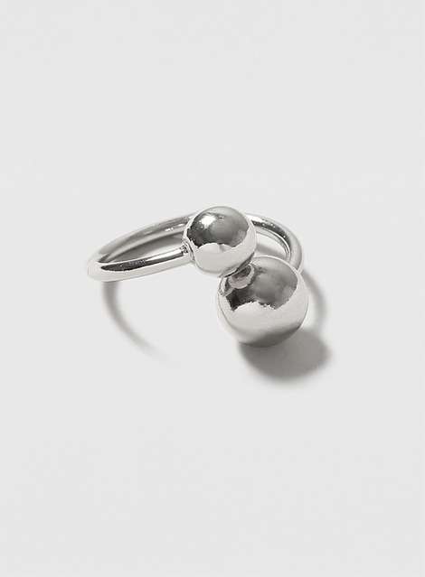 Silver Double Ball Ring